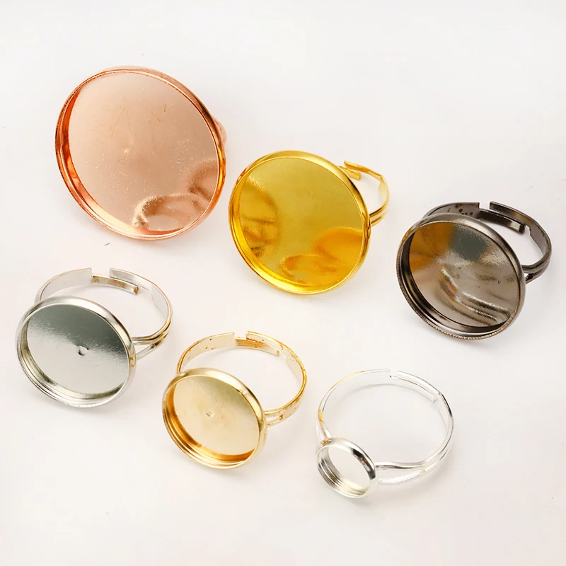 10 шт./компл. пустой основание кольца Стекло кабошоны комплекты с камеями лоток