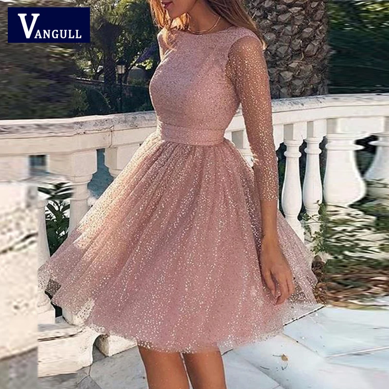 

Vangull Spring sweet Lace Party Dress Women Sexy Hollow Out Backless A-Line Princess Dress Ladies Summer High Waist Mini Dresses