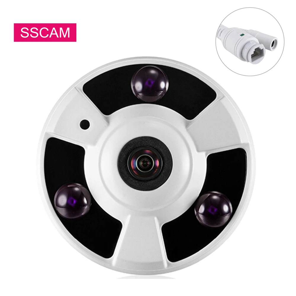 

2MP Dome IP Fisheye Camera Indoor ONVIF P2P Motion Detection Home Security Surveillance 1.56mm 1.7mm Wide Angle 1080P POE Camera