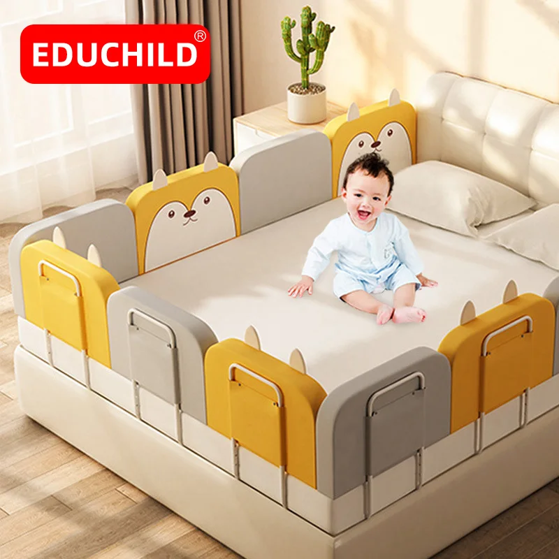 

Детская кроватка Educhild, 60 см, 50 см, регулируемая высота, направляющие для детской кроватки, защита от столкновений, детская кроватка, бампер, п...