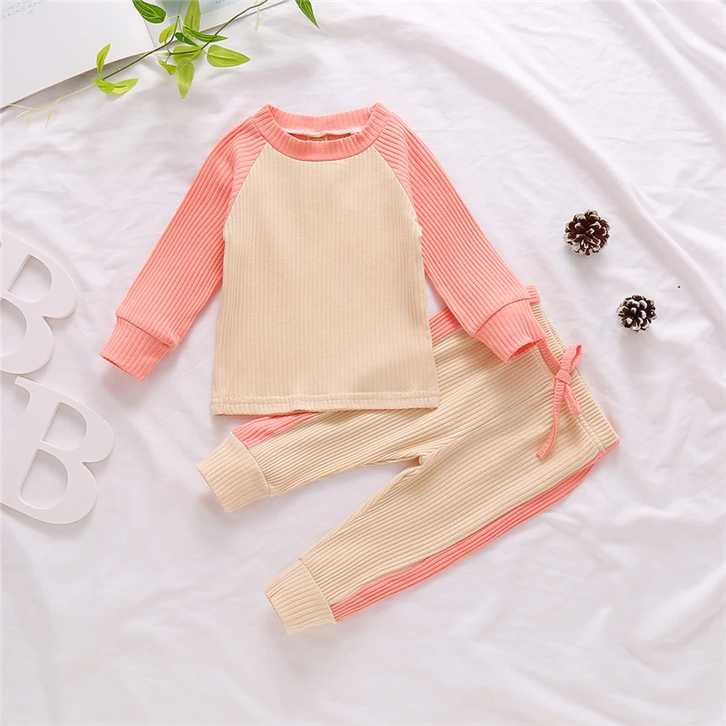 

Infant Boy Fall Clothes Multicolor Cotton Long Sleeve T-shirt Top Trouser Suit Toddler Baby Boy Outfit Set For Newborn Clothes