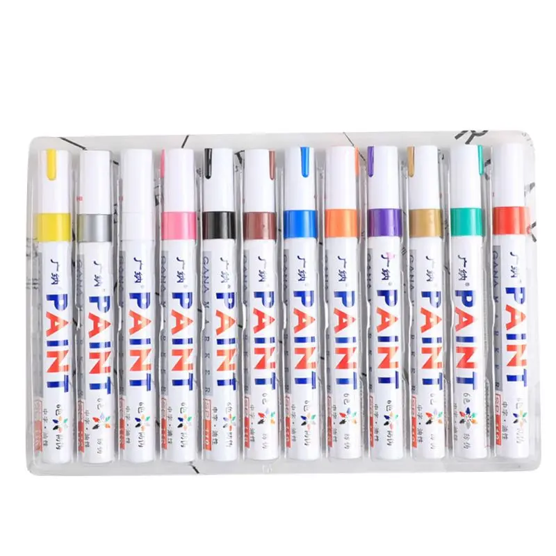 

12pcs/lot colorful Waterproof pen Car Tyre Tire Metal Permanent Paint markers