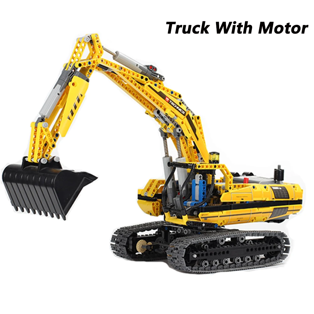 Lepinblocks 20004 20007 экскаватор RC автомобиль грузовик техника мощность мотор кран строительные блоки для грузовиков 8043 42009 Кирпичи игрушки для друзей