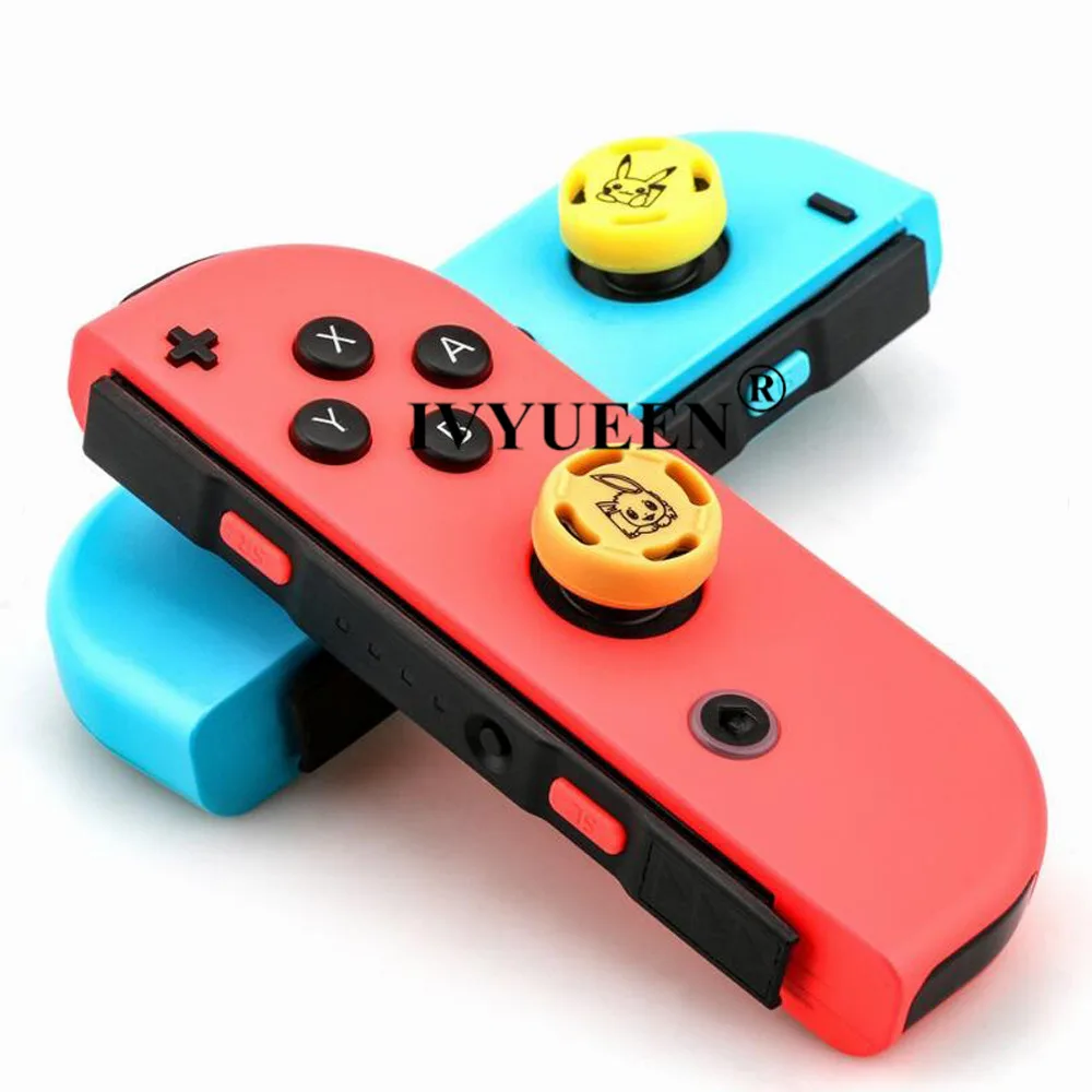 IVYUEEN 2 шт. аналоговые ручки для большого пальца колпачки для shand Switch Lite NS JoyCon ручка контроллера кожи для Joycons крышка джойстика
