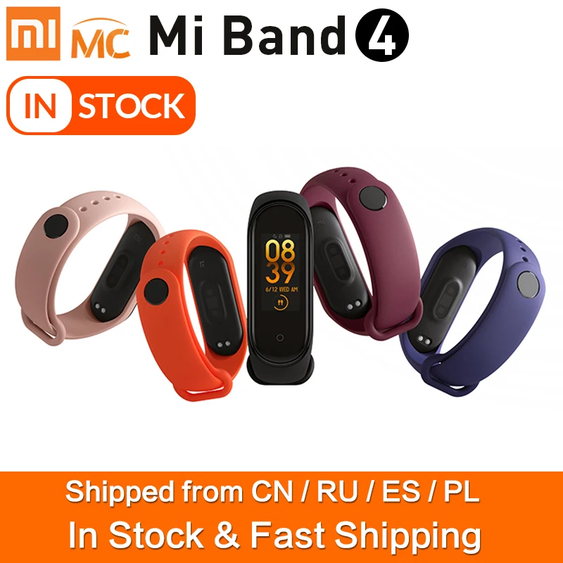 85% Новый смарт-браслет Xiaomi Mi Band 4 3 цвета AMOLED экран пульсометр фитнес Bluetooth 5 0 спорт