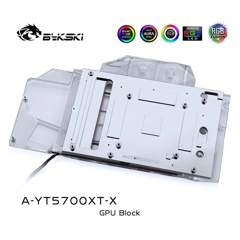 

Bykski A-YT5700XT-X PC water cooling Radiator GPU cooler video Graphics Card Water Block for Yeston RX5700XT 8G D6