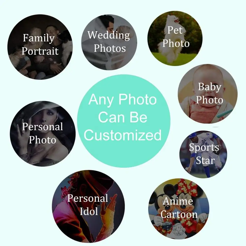 

5D Diamond Painting Modern Home Wall Decoration Full Round Diamond Embroidery Private Photo Custom Wedding Gifts