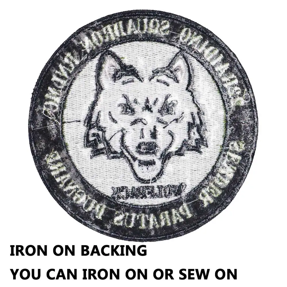 WOLFPACK нашивка с железом на подложке панк Военный Череп вышитый водитель байкер
