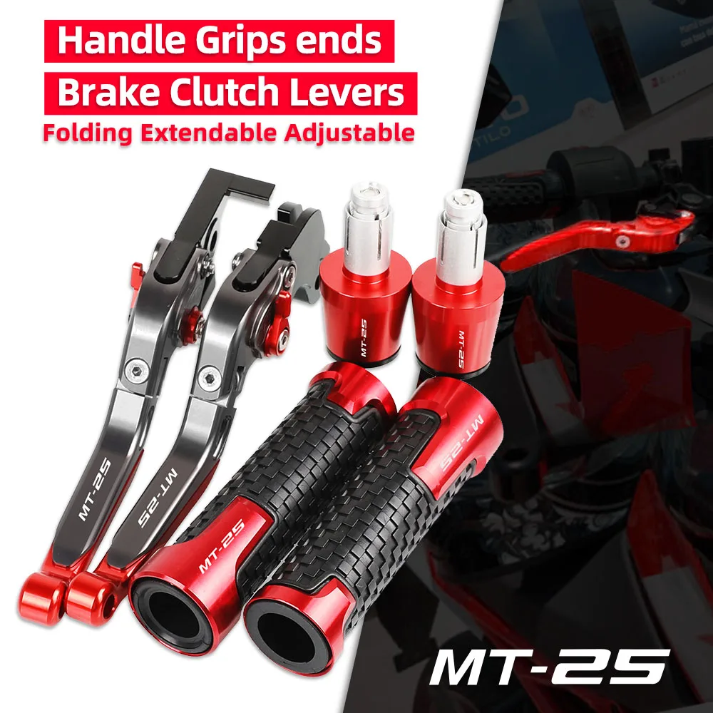 

MT 25 Motorcycle Aluminum Brake Clutch Levers Handlebar Hand Grips ends For YAMAHA MT25 MT-25 2015 2016 2017
