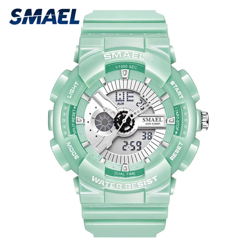 

SMAEL Women's Digital Watches Dual Time 50M Waterproof Women Sport Watch Fashion Girl Jelly Watch Swim Female Clock for Woman