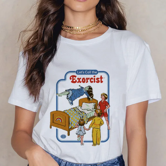 Женские рубашки с графическим принтом Let's Summon Demon футболка в стиле Харадзюку