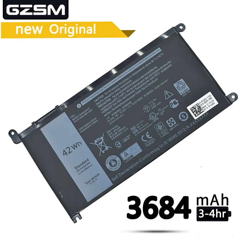WDXOR Аккумулятор для ноутбука DELL P26T003 P26T004 P58F P58F001 батарея P62F P62F001 P69G P69G001 P75G P75G001 RRJDX