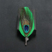 fashionable feather pin peacock feather brooch suit accessories wedding decoration