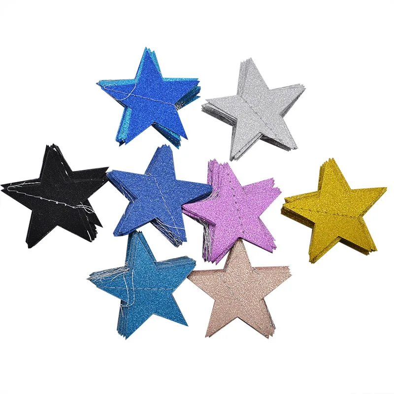 1 комплект 4 м разноцветная Бумажная гирлянда 7 см со звездами для детей детские