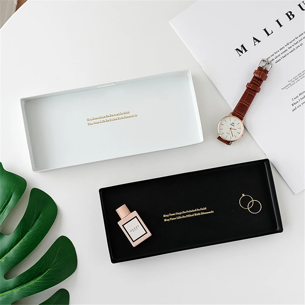 Металлический декоративный поднос для ювелирных изделий духи косметика тарелка