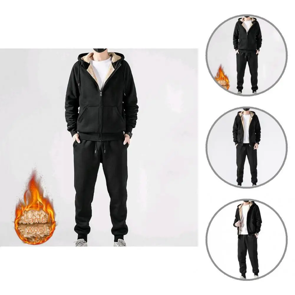

Long Sleeve Cardigan Drawstring Zip-up Men Tracksuits for Daily Wear