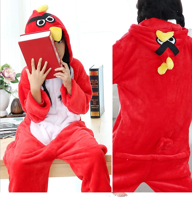 Little bird Зимний детский пижамный комплект с единорогом и капюшоном; пижамы с единорогом; Детские пижамы для мальчиков и девочек; одежда для сна; комбинезоны - Цвет: Little bird