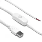 Светодиодная лента USB соединительный кабель переключатель 1 М 1,5 м 2 м электрические кабели медный провод 5 в 12 В USB Удлинительный кабель питания для светодиодного освещения