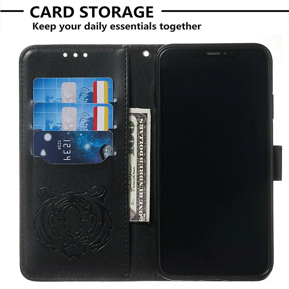 KISSCASE ободок с ушками кошки тигра кожаный флип-чехол для телефона samsung Galaxy S9 S10 плюс