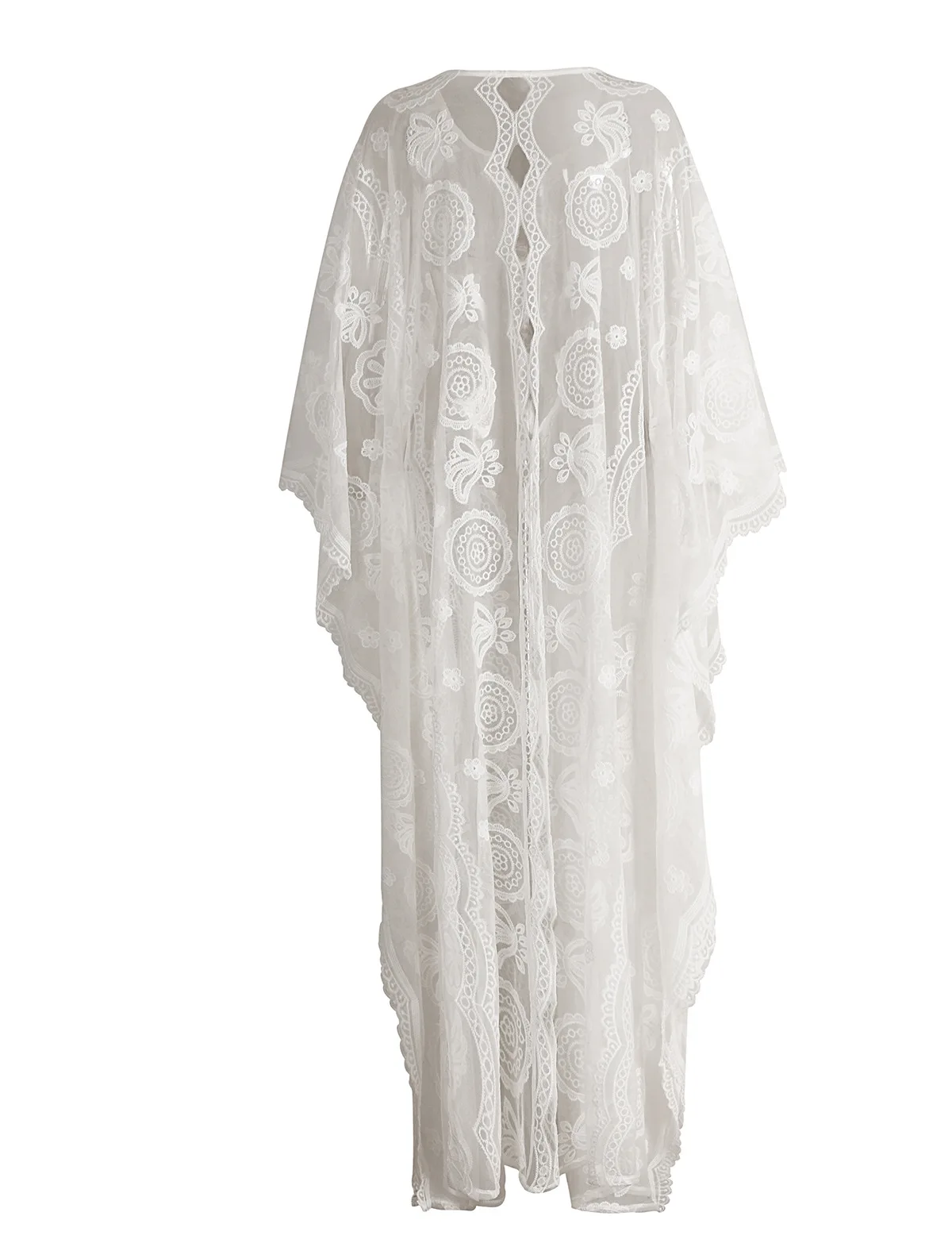 

Robe Swimwear Bikini Dress Tunic Cover Ups Beachwear Beach Lace White Large Size Kimonos Verano 2021