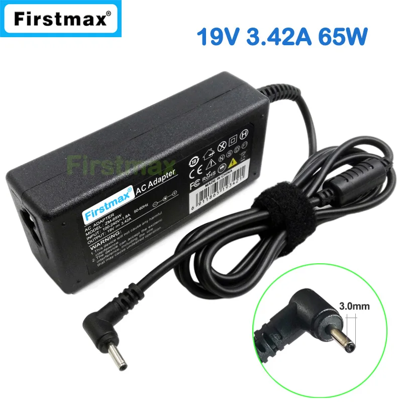 65W Laptop Adapter 19V 3.42A Charger Power Supply AA-PA3N60W BA44-00290 for Samsung NP530U3B NP530U3C NP530U4E NP540U4E NP550XTA