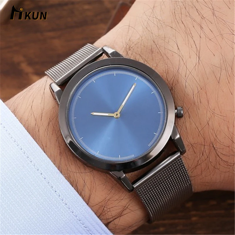 Лучший бренд Роскошные Кварцевые часы для мужчин повседневные черные сплав