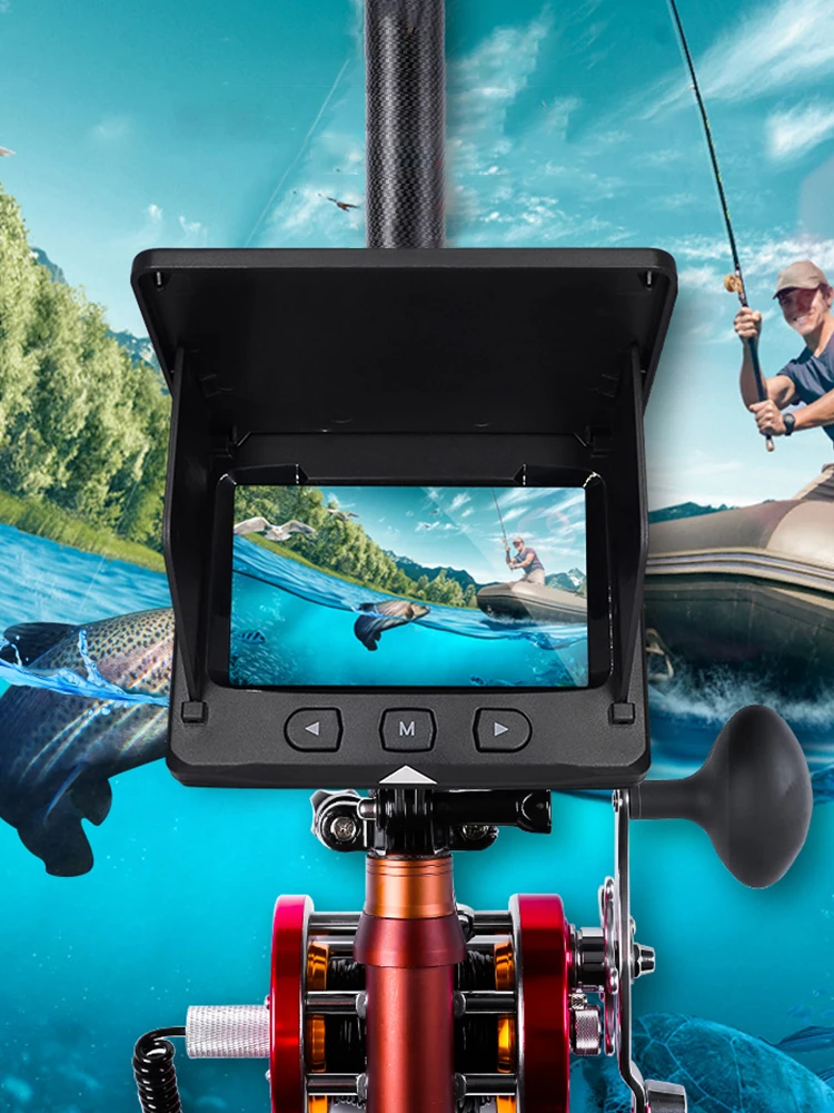 Продажа Подводная рыболовная камера с монитором 4,3 дюйма, 195 ТВЛ, широкий угол обзора °, инфракрасное ночное видение, мониторинг, эхолот, камера, реги...