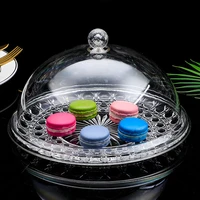 various sizes cake stand with cover food grade acrylic transparent round fruit plate lid wedding birthday party macaron dish