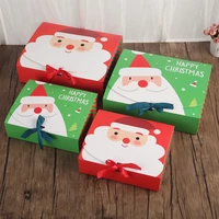 1510pcs paper christmas gift box bag cartoon santa claus square candy box christmas souvenirs holders diy handmade child favor