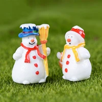 4pcs miniature snowman model couple models can diy christmas decorations and family daily ornaments with mossy snow scenes cute