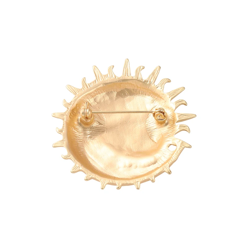 Заколка из золотого сплава креативная абстрактная брошь в виде солнца Луны