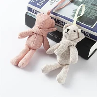 new 1pcs 17cm lovely stuffed plush animals toys burlap bear bag pendants keychain plush toy kids gift pp cotton handanweiran