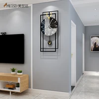 meisd modern design marbling wall clock large home interior decor square kitchen watch classic living room horloge free shipping
