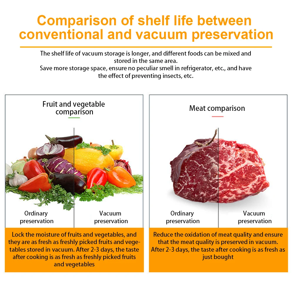 

Electric Vacuum Sealer Packaging Machine For Home Kitchen Food Saver Bags Commercial Vacuum Food Sealing