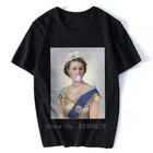 Мужские футболки с жевательной резинкой Queen Elizabeth II, винтажные футболки с британской королевской короной, топы в стиле Харадзюку, подарок на день рождения, футболки с коротким рукавом