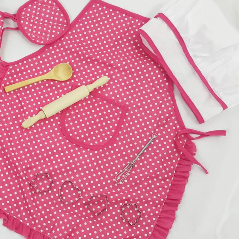 11 предметов игровой набор для детей "Кухня и выпечка" для девочек. Новинка. В комплекте: шапочка и фартук для кулинара.