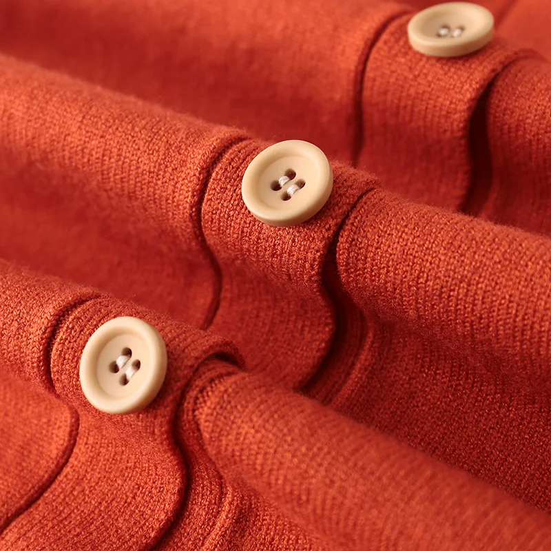 Длинный женский кардиган с V-образным вырезом однотонный Повседневный вязаный