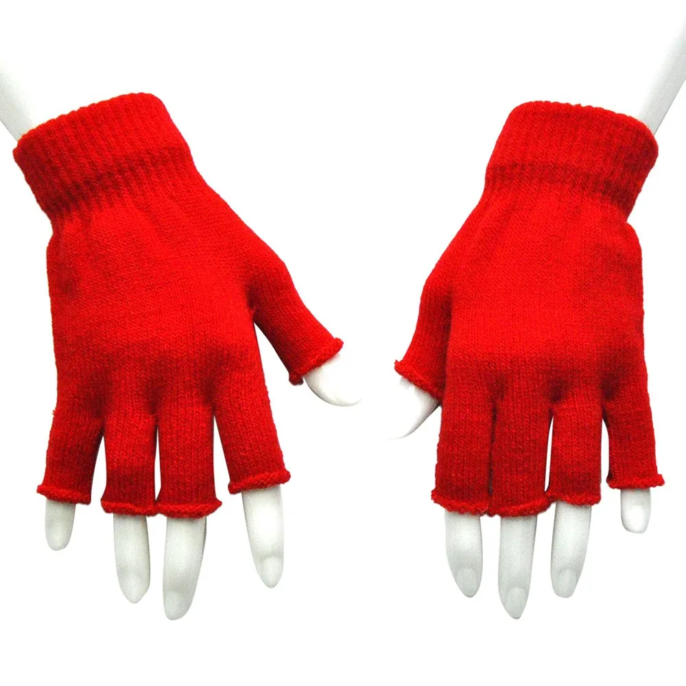 

Unisex Gloves Mitten Fingerless Knitted Crochet Half-fingers Adult Warm Winter Party Show Breathable Half Finger Mittens For Wo
