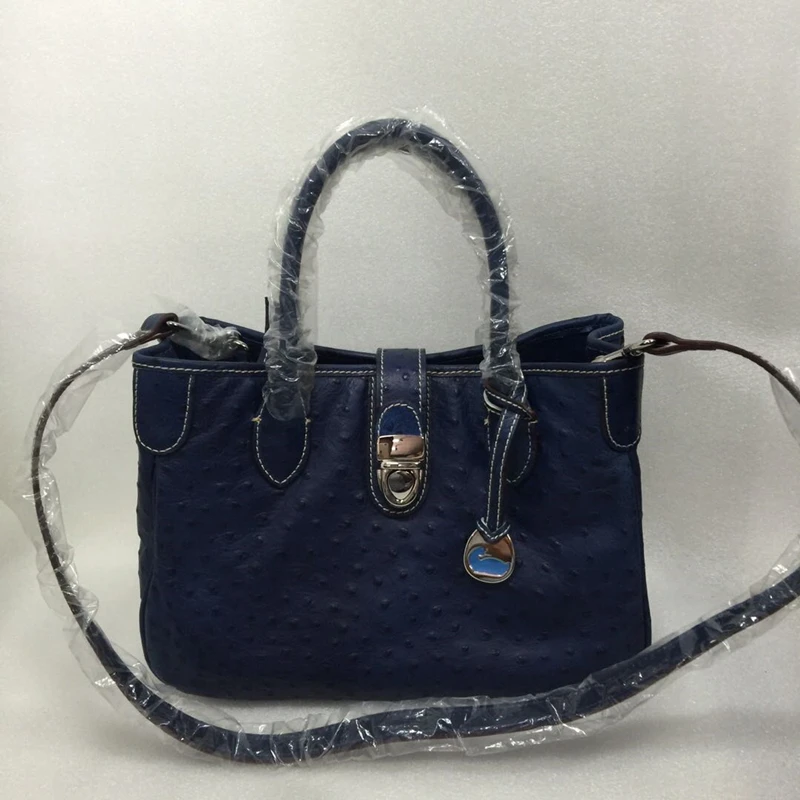 

Ladies Single-shoulder Ostrich Pattern Crossbody Bag Head Layer Cowhide Leather Big Capacity Handbag Ladies Travel Shopping Tote