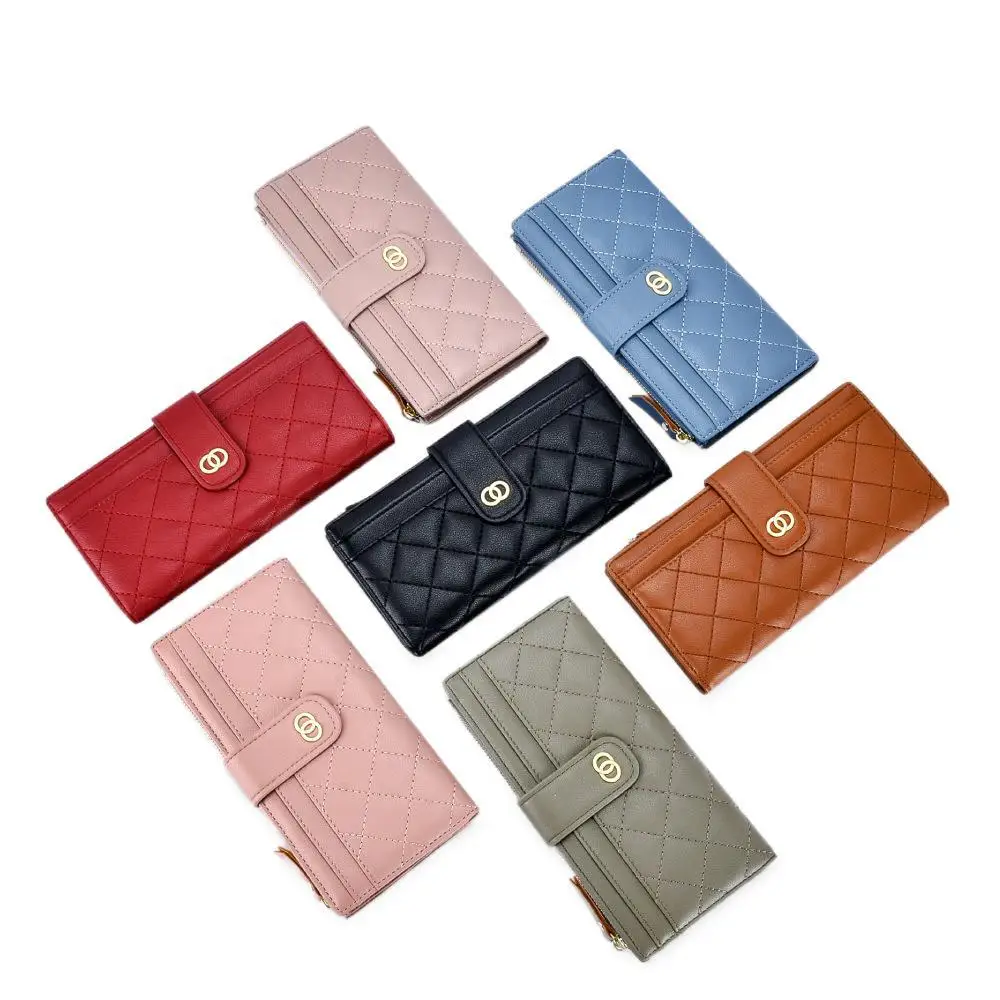 

Lady's Purse Big Brand Embroidery Multi Card Zipper Bag Long Wallet Lady's Wallet