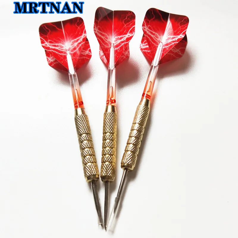 

6 pieces/set 18g professional steel darts with crystal gradient dart rod, high quality PET flying indoor darts game