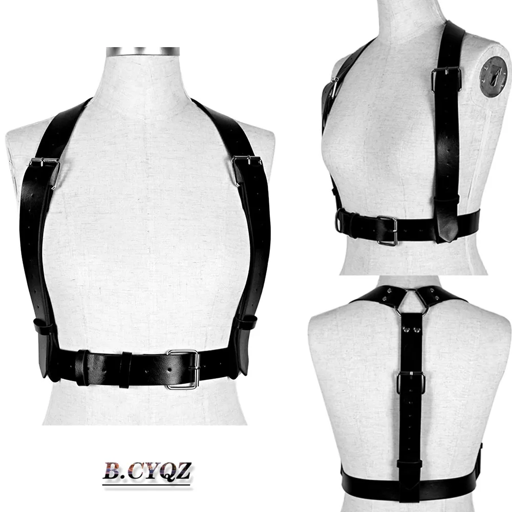

Women Leather Harness Sexy Body Bondage Belt Chest Lingerie Cage Suspender Gothic Harajuku Nightclub Waist To Leg Harness Garter