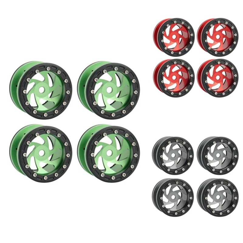 

4Pcs Metal 2.2 Beadlock Wheel Rim Hub for 1/10 RC Crawler Car Axial SCX10 RR10 Wraith 90048 Traxxas TRX4 TRX6