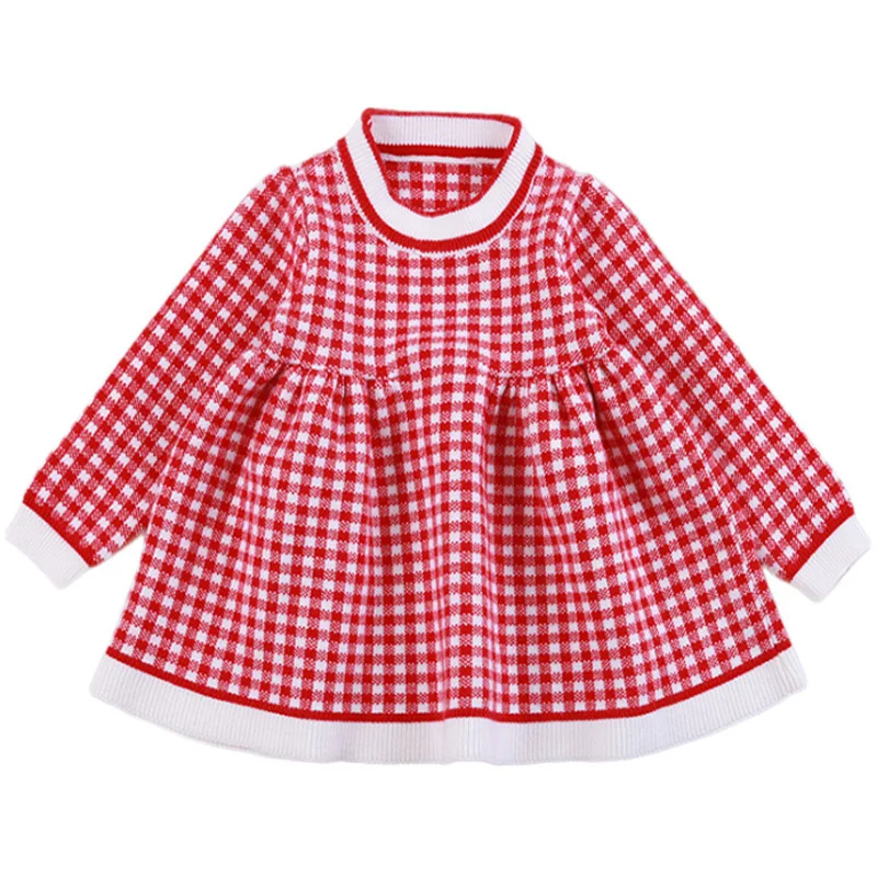 Платье для маленьких девочек свитер Одежда младенцев малышей детей осенне