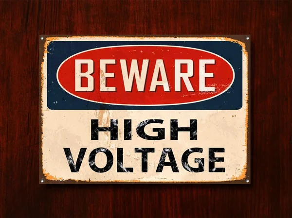 Остерегайтесь высокого напряжения металлический знак винтажный стиль настенная