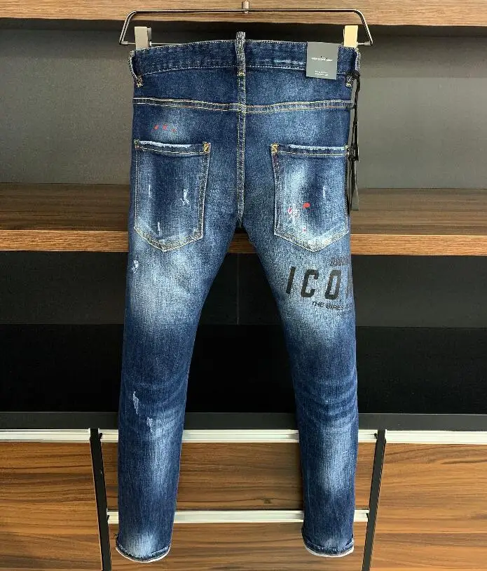 jeans Authentic Classic Dsquared2 Men Jeans Pencil Pants Party Casual Pants Streetwear 2021 Denim Male Clothing 9802