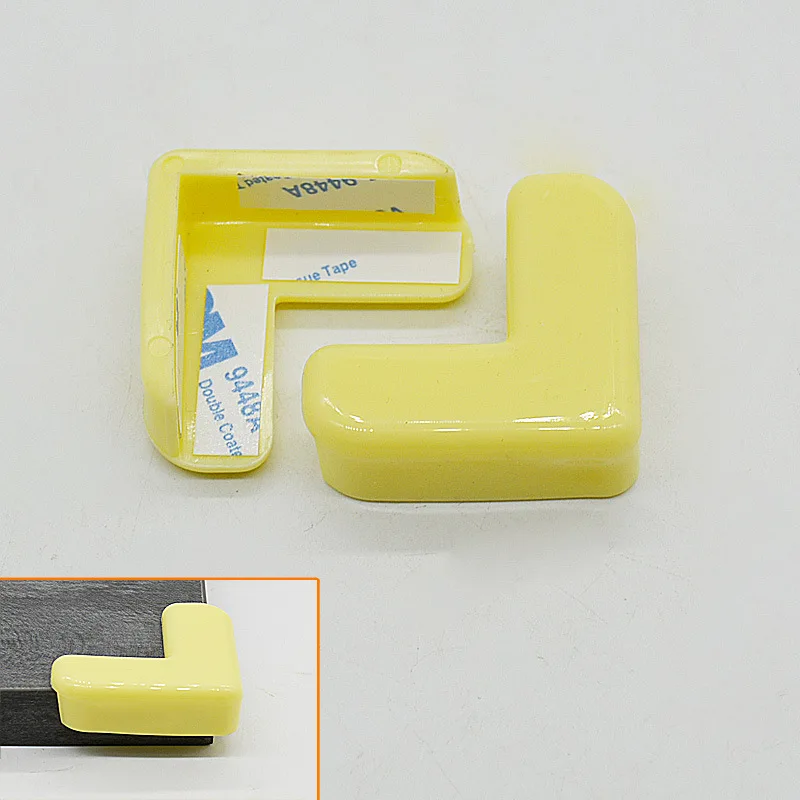 yellow 4 шт./компл. Детская безопасность L Форма Прозрачная защитная крышка стола Уголки защиты детей мебели край Уголки - Цвет: yellow