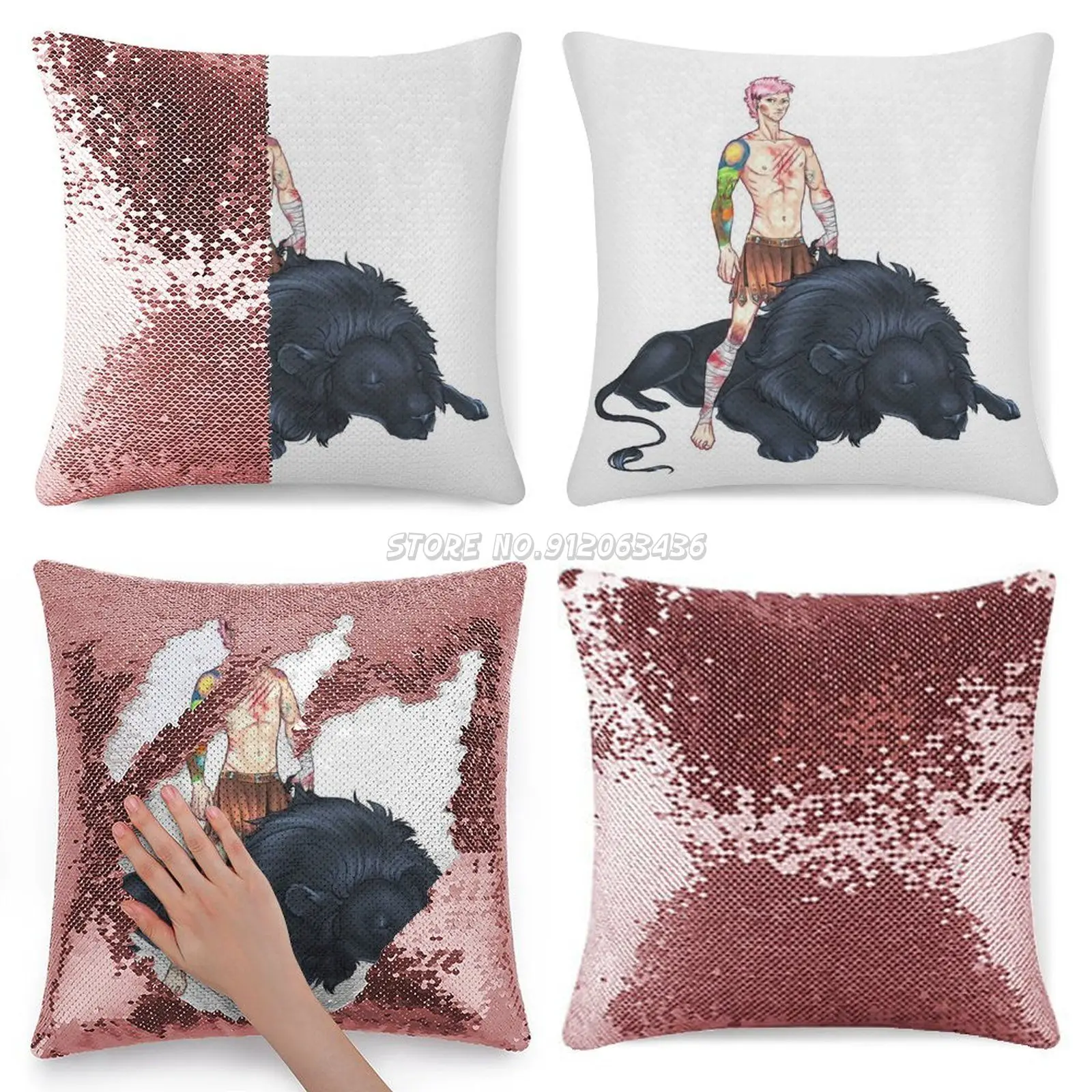 

Гладиатор 2, блестящая подушка, чехол для дивана, декоративный чехол для вечерние, Гладиатор, Лев, Римский Геркулес, солдат