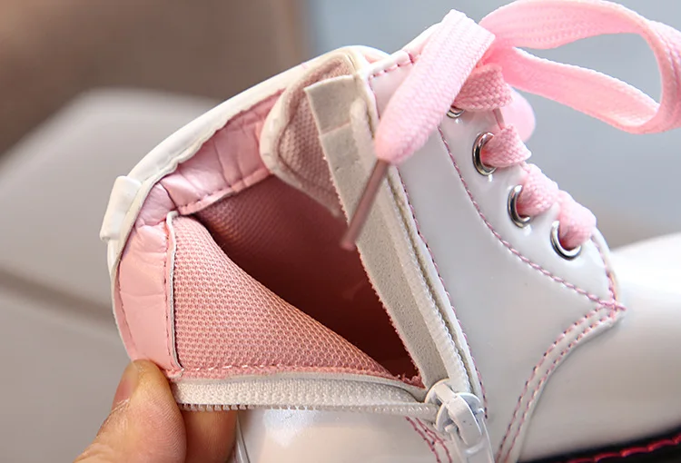 JUSTSL Autumn Winter Children's Martin Boots Girls Boys Short Boots Baby Kids Plus Velvet Waterproof Cotton Shoes