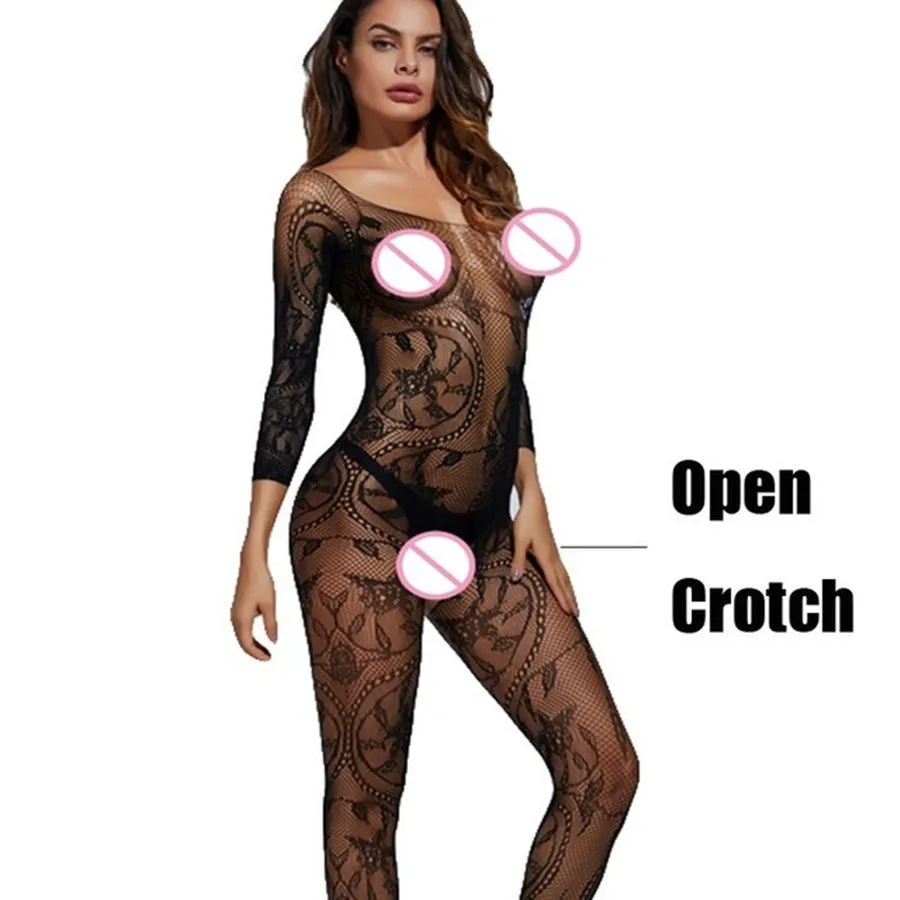 Сексуальное женское белье сексуальное Сетчатое Боди с открытой промежностью